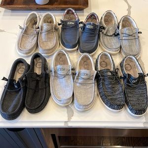 6 pairs of hey dude shoes size 12